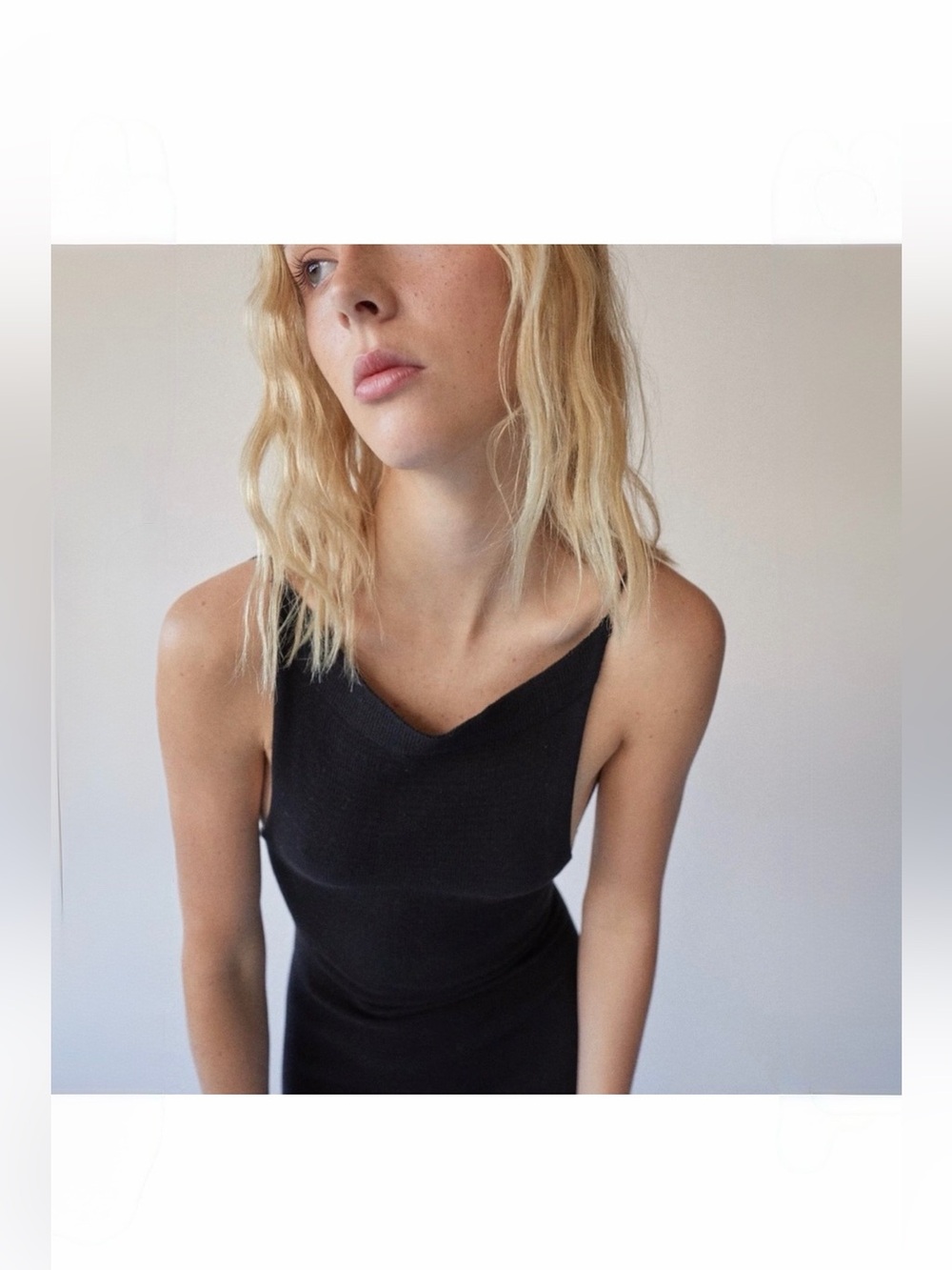 ALOHAS Delicate Strap Knit Dress Black Size S - Picture 12 of 16